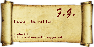 Fodor Gemella névjegykártya